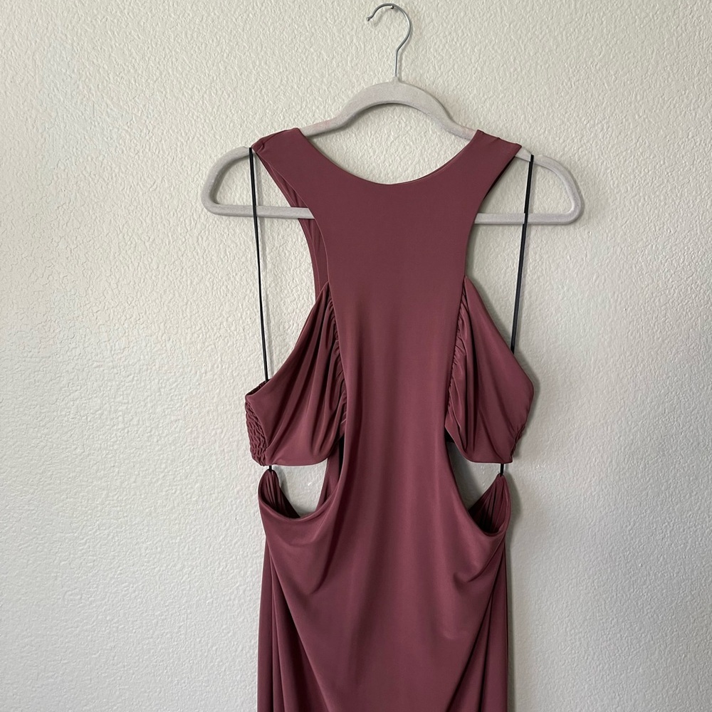 NWT Misa Los Angeles Lyra Cut Out Jersey Knit Maxi Dress in Cocoa Womens Size L - Picture 4 of 14